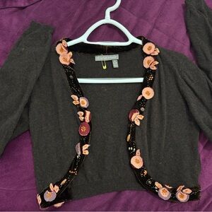 Brown Embellished Women's Sweater